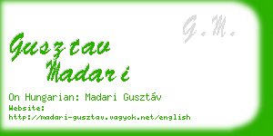 gusztav madari business card